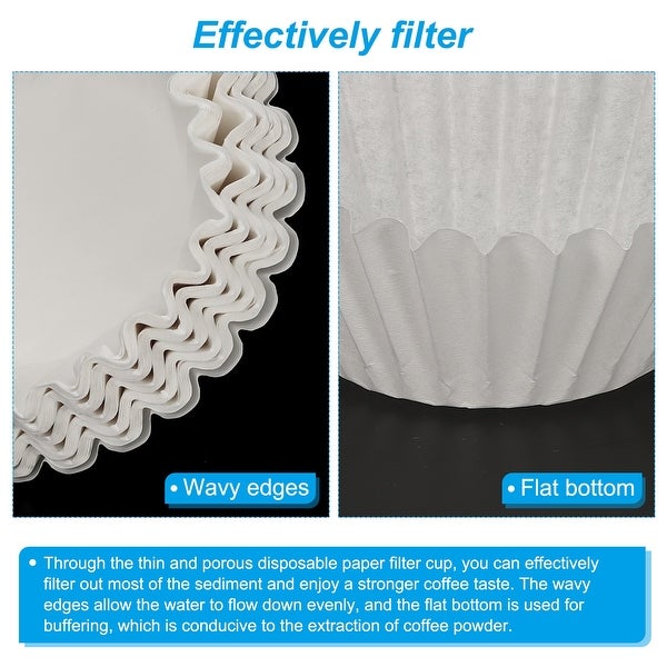 3-4 Cup Basket Coffee Filters 9.8x4.3 Inch Drip Coffee Makers Pack of 100 - White