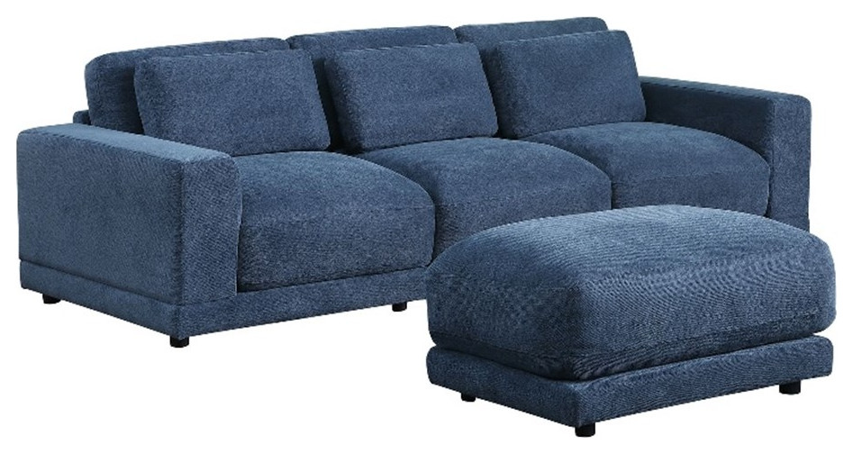 Devion Furniture 4 Piece Upholstered Fabric Modular Sofa in Dark Gray   Living Room Furniture Sets   by Homesquare  Houzz