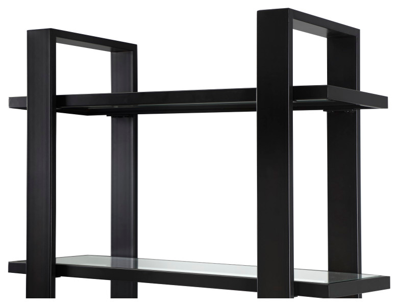 Dark Brown/Black Metal Glass Bookcase  Liang  ampEimil Arundel   Industrial   Bookcases   by Oroa   Distinctive Furniture  Houzz