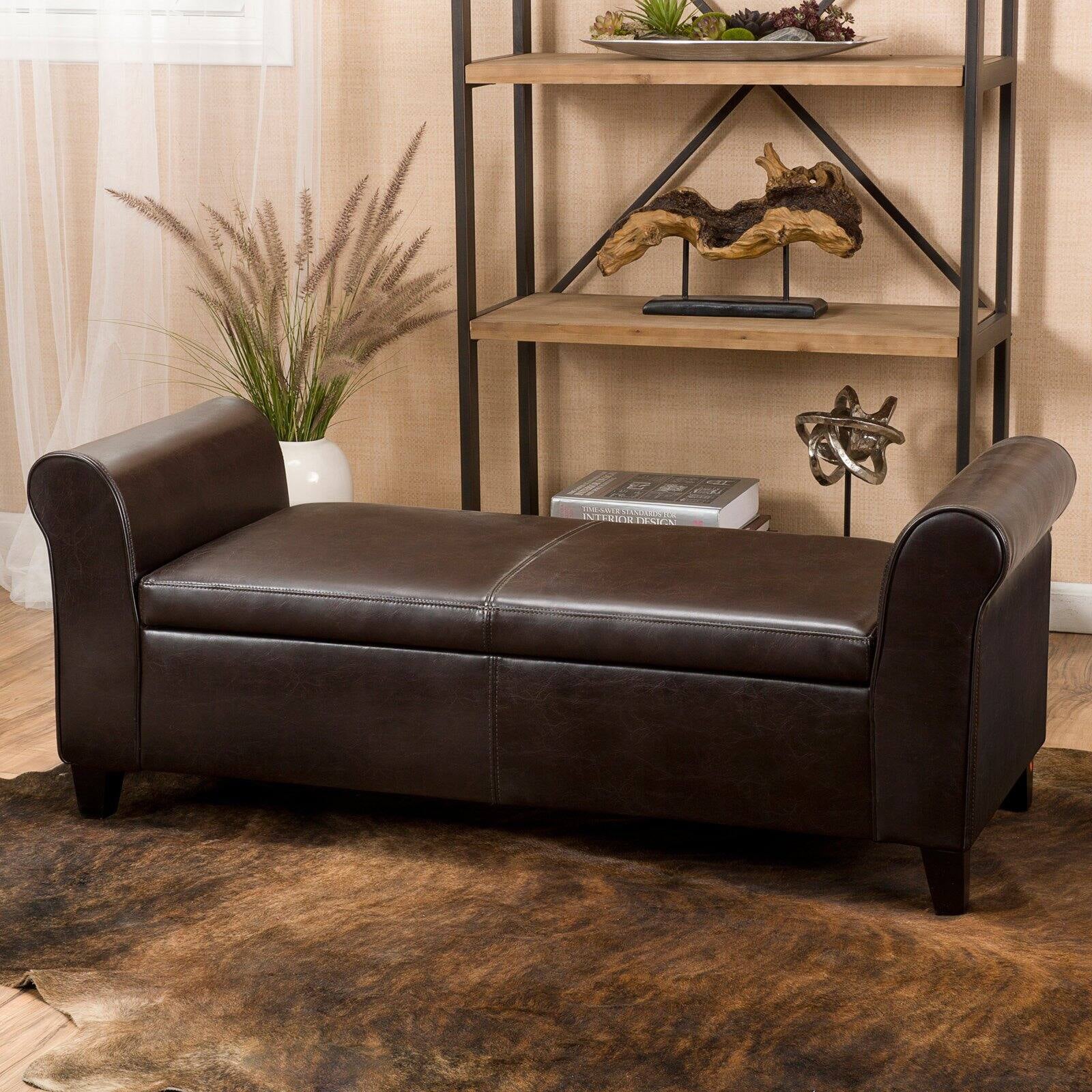 Martin Faux Leather Bedroom Bench with Storage