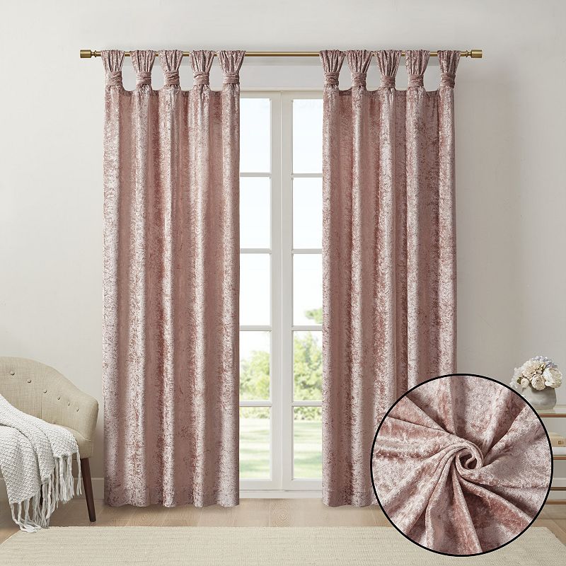 Intelligent Design 1-panel Isabel Light Filtering Velvet Cuff Tab Top Window Curtain