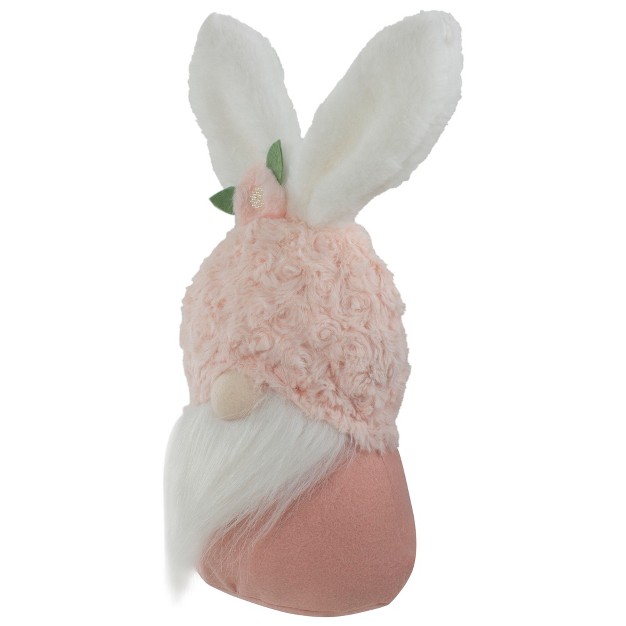 Pink And White Easter And Spring Gnome Head With Bunny Ears