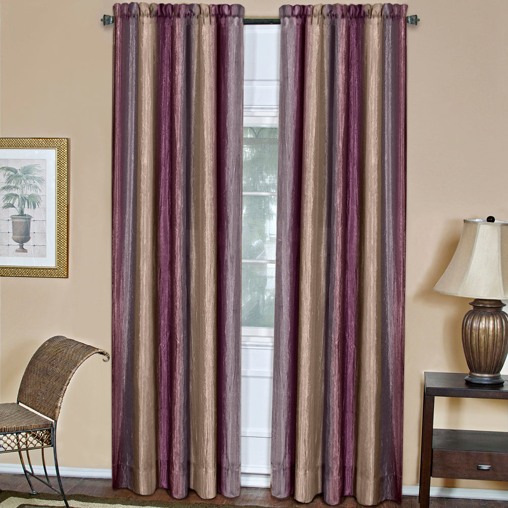 Designer Home Ombre Window Curtains, Modern Semi-Sheer Window Curtain Drape Shade Panels, Window Treatment for Livingroom, Bedroom and Kitchen, 50 x 84 Panel Aubergine