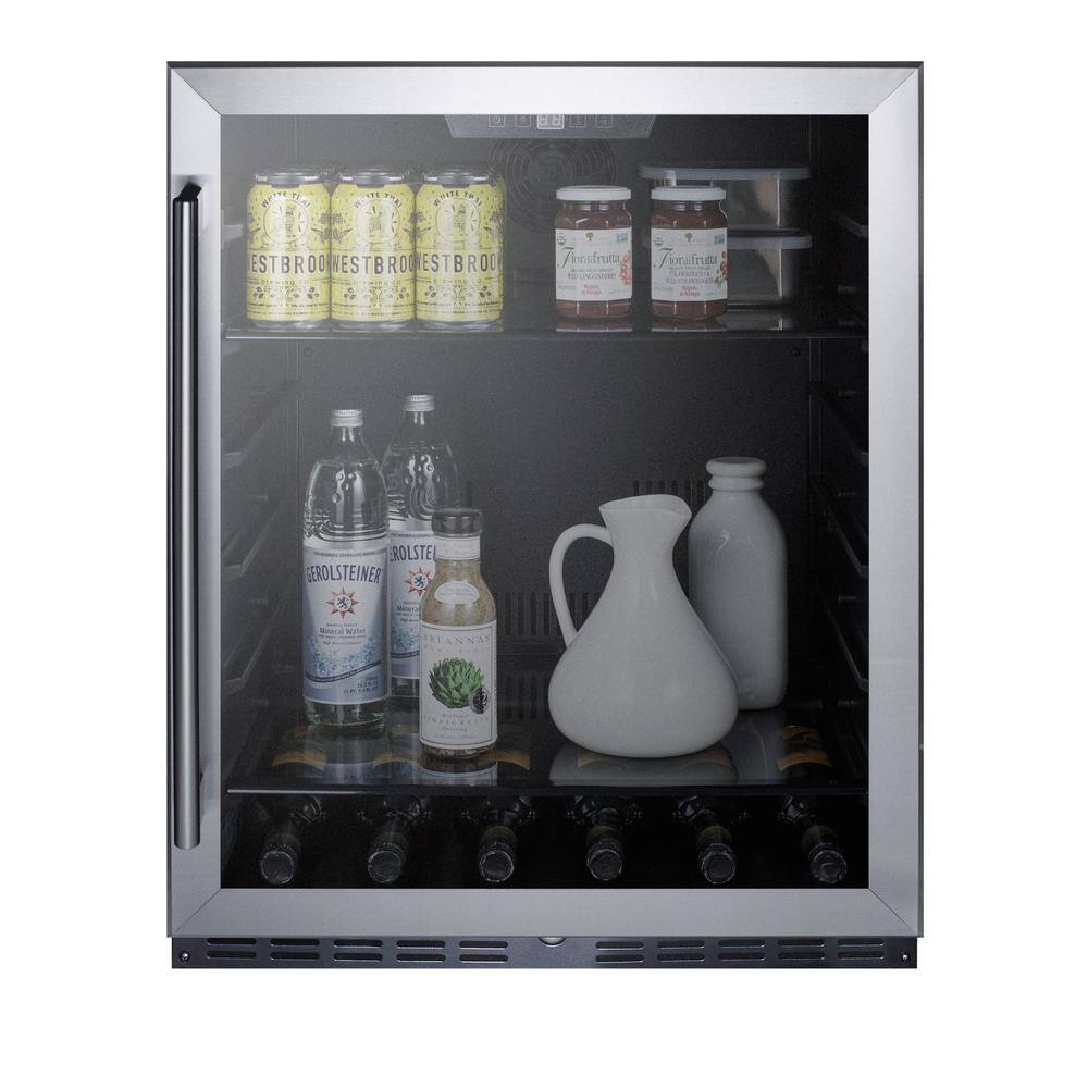 Summit Appliance 24 in. W 5 cu. ft. Merchandiser Glass Door Refrigerator in Black AL57GL