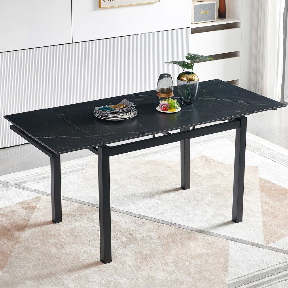 Ceramic Modern Rectangular Expandable Dining Room Table