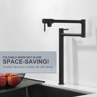 IVIGA Freage Deck Mount Pot Filler Faucet with 2 Handle in Black VSK50B