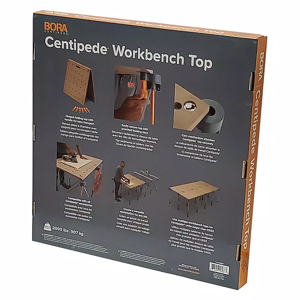 BORA Centipede 24 in. x 48 in. Workbench Top for Sawhorse with 3/4 in. Dog Holes and#8211; XDC Depot