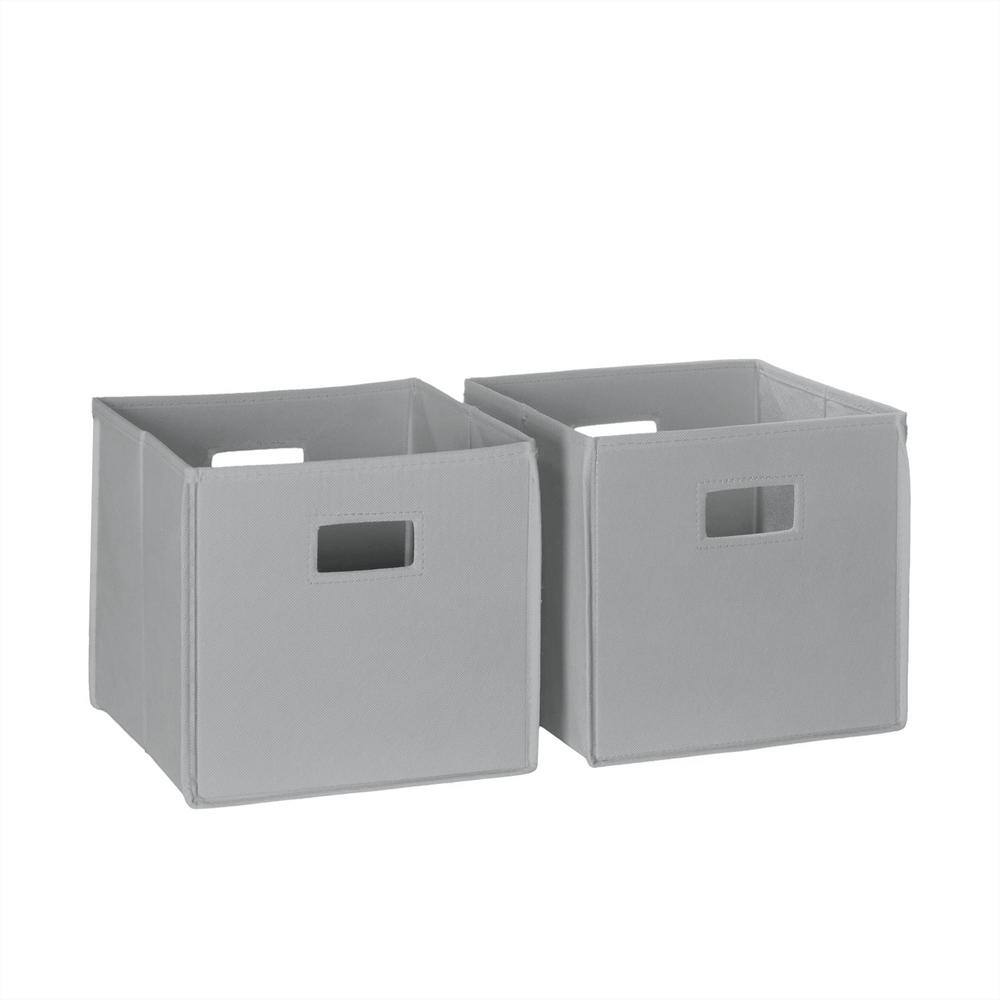 RiverRidge Home 10 in. H x 10.5 in. W x 10.5 in. D Gray Fabric Cube Storage Bin 2-Pack 02-058