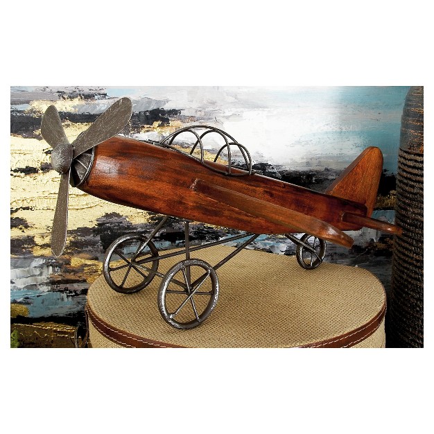 Vintage Reflections Rustic Wood And Iron Vintage style Model Plane 16 quot Olivia amp May