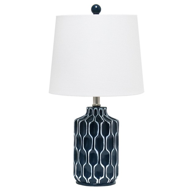 Moroccan Table Lamp With Fabric Shade Blue Lalia Home