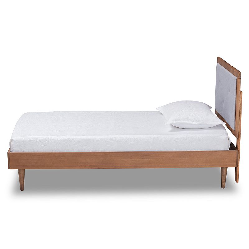 Baxton Studio Saul Upholstered Twin Platform Bed