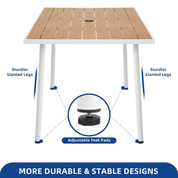 Moasis 7Piece Outdoor Dining Set Patio Furniture with Umbrella Hole