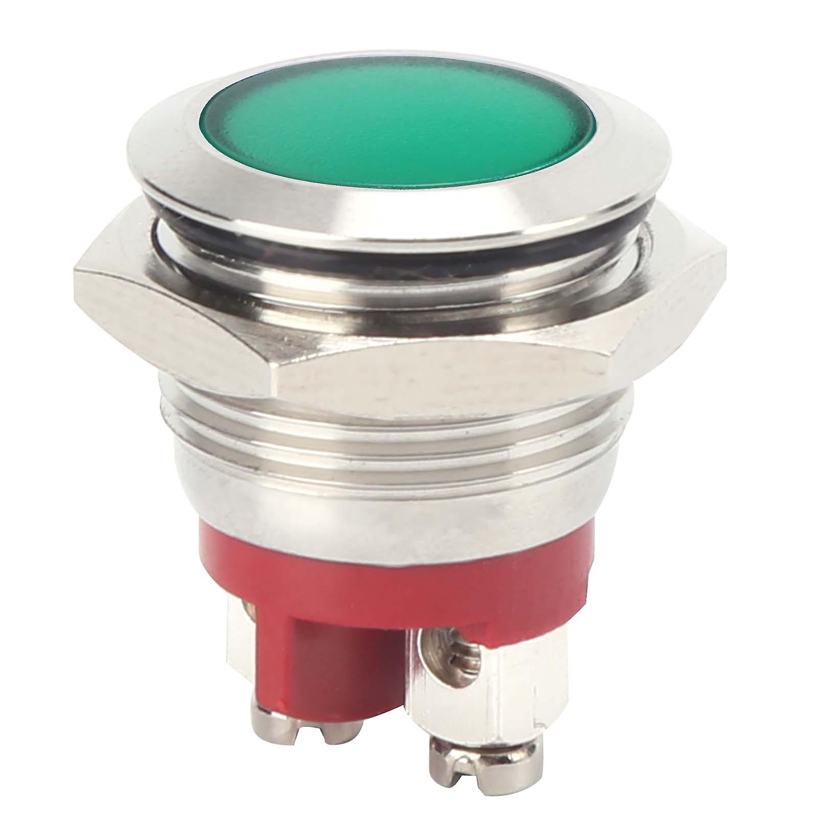 0.6in Led Indicator Bright Signal Light Flameretardant Base Ip66 Waterproof Universal(green )