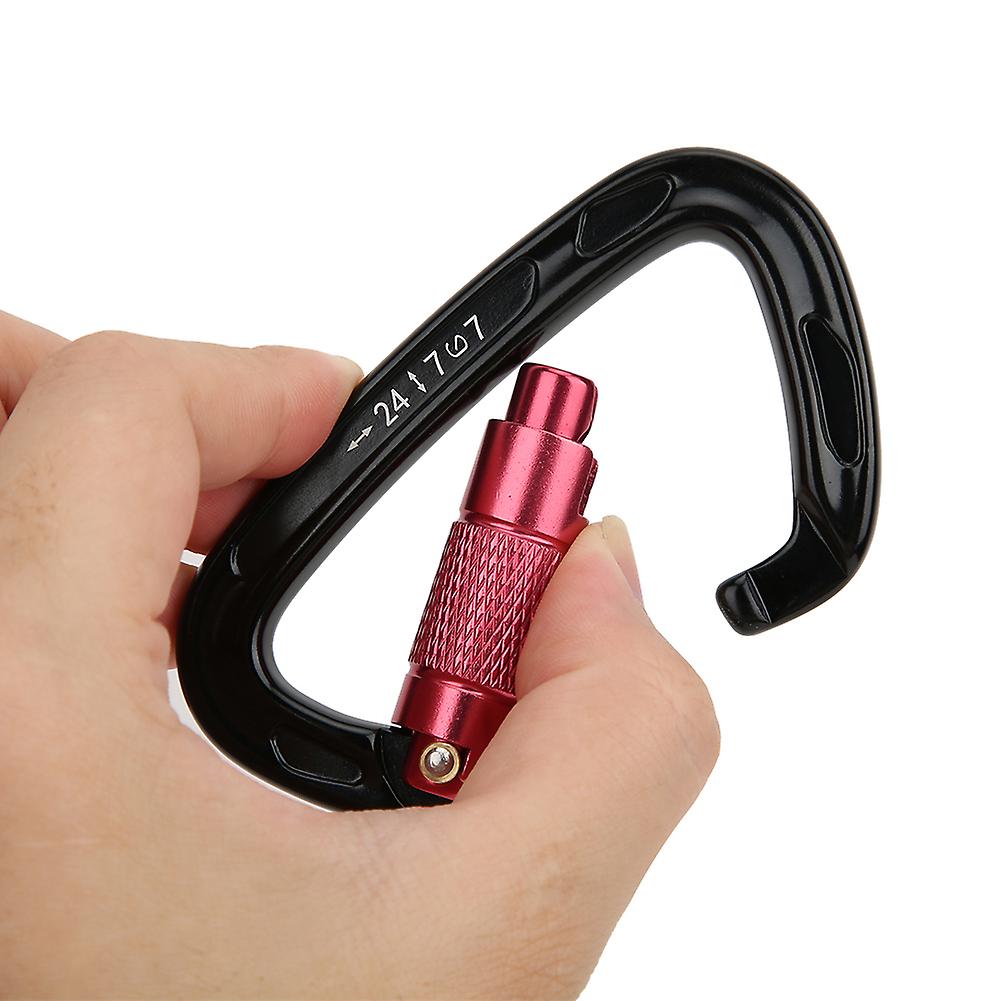 7075 Aviation Aluminum Master Lock Carabiner D Ring Safety Buckle Security Equipment For Outdoor Climbing Camping Hammockblack