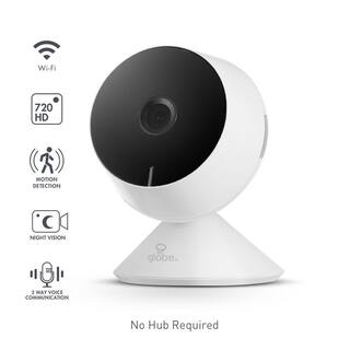 Globe Electric Wi-Fi Smart 720p White Indoor Security Surveillance Camera 50054