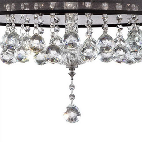 Benjara BM240876 Dual Fabric Shade Ceiling Lamp wi...