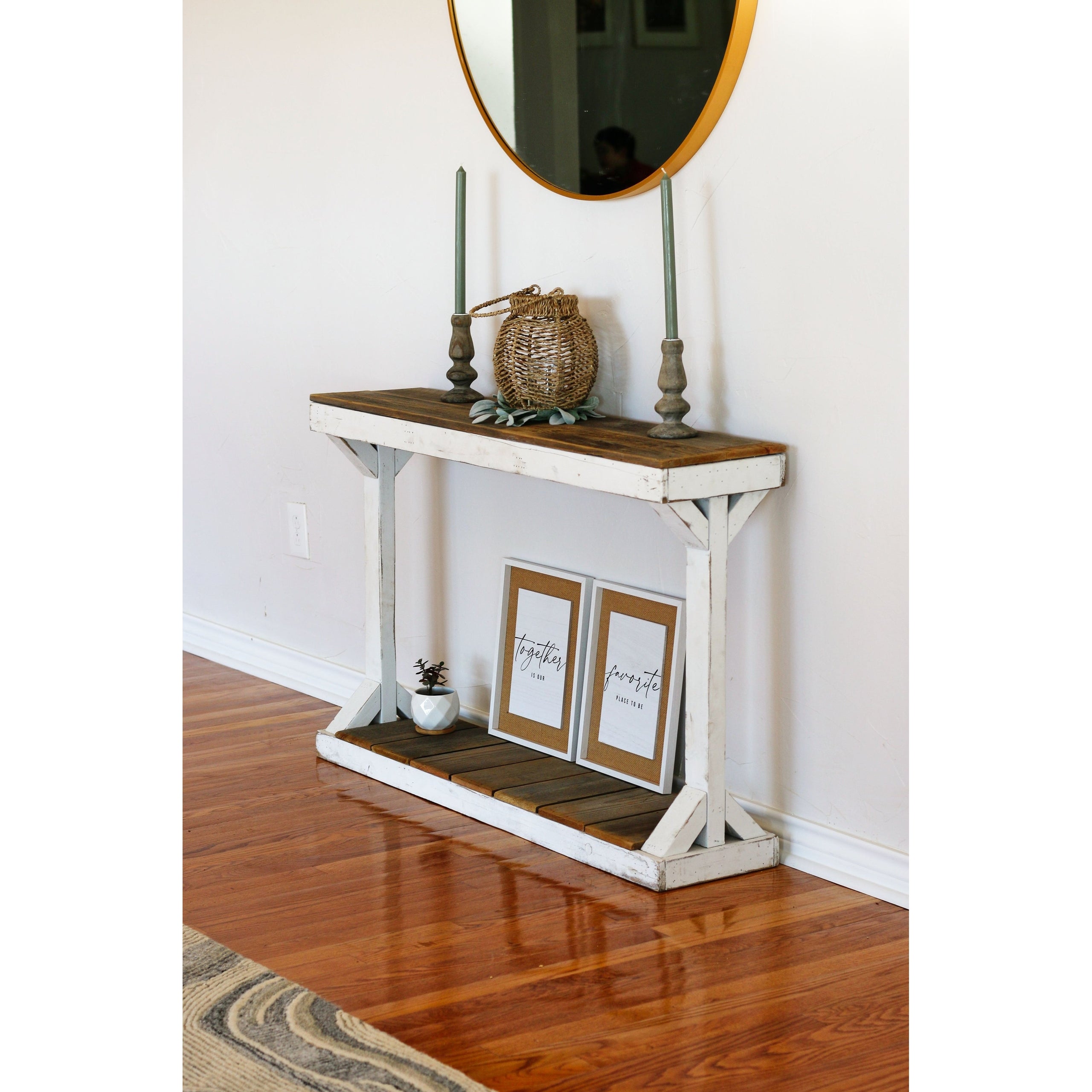 White Combo 46 inch Pedestal Console