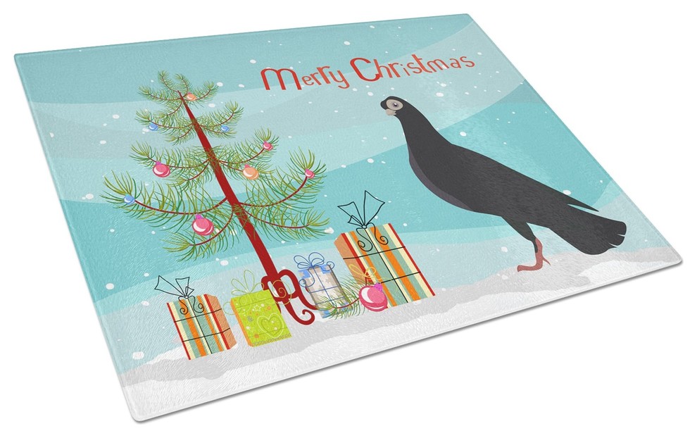 Budapest Highflyer Pigeon Christmas Glass Cutting Board Large   Contemporary   Cutting Boards   by the store  Houzz