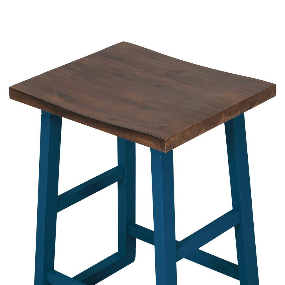 maocao hoom 5-Piece Blue Wood Dining Set with 4-Stools SFWF233AAM