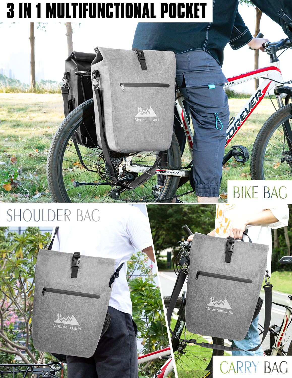 Eco Friendly Waterproof Mountain Bicycle Cycling Saddle Pannier Bike Bag Storage Pack Riding Bag With Anti Wear Baffle