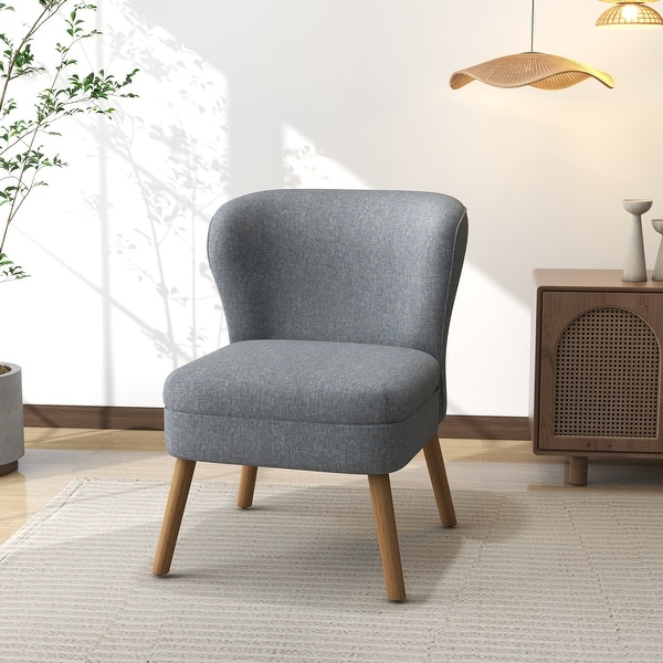 Upholstered Accent Chair Armchair Linen Side Chair