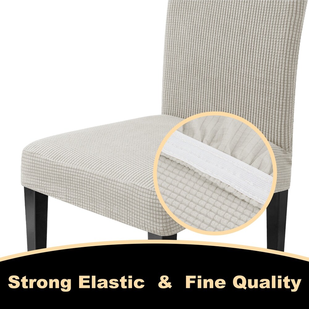 CHUN YI Elastic Textured Grid Dining Chair Slipcover