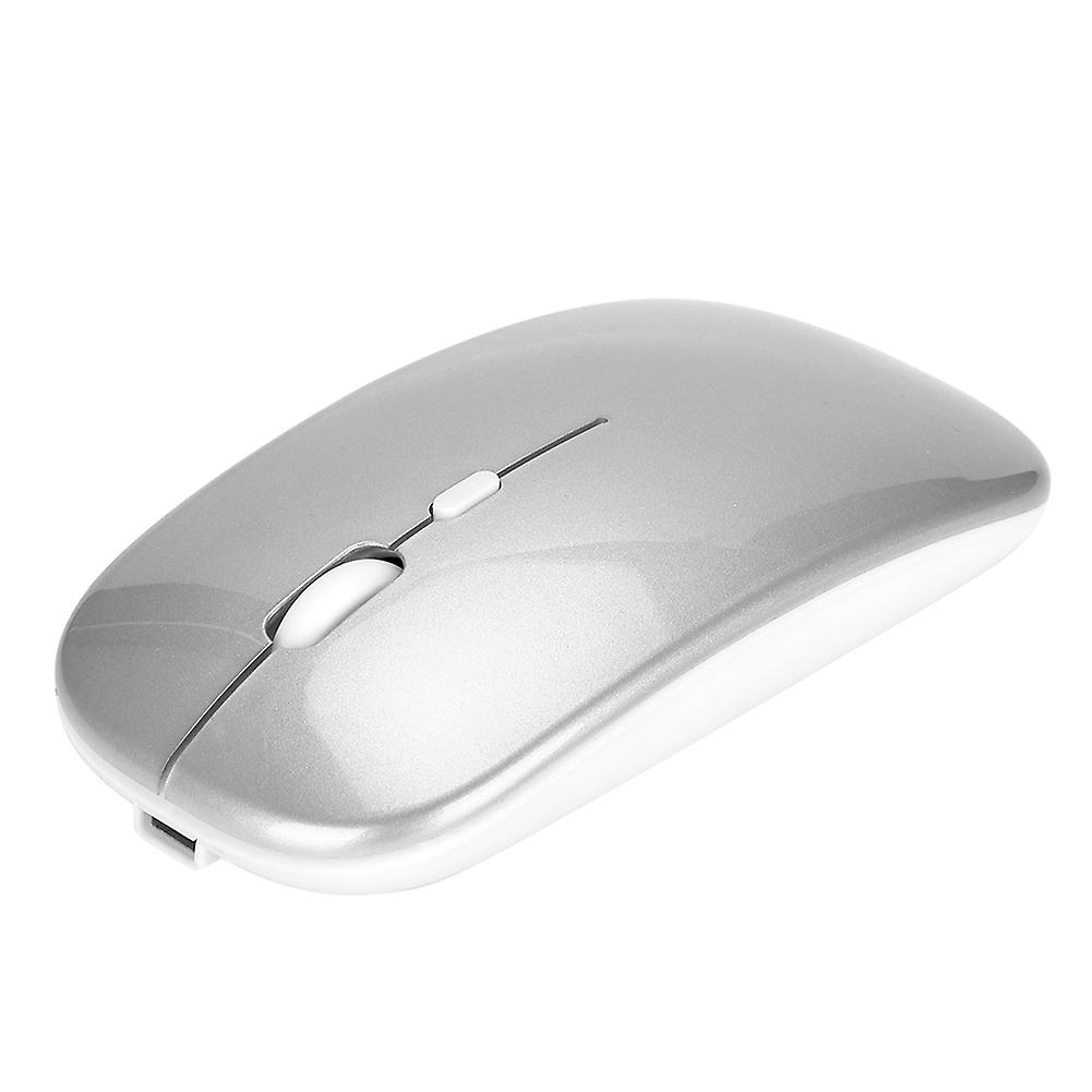 Hxsj M80 2.4g Ergonomic Wireless Rechargeable Silent Mouse With Usb Receiver (silver)