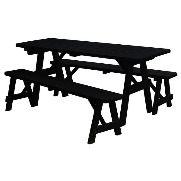 Pine 6' Traditional Picnic Table with 2 Benches