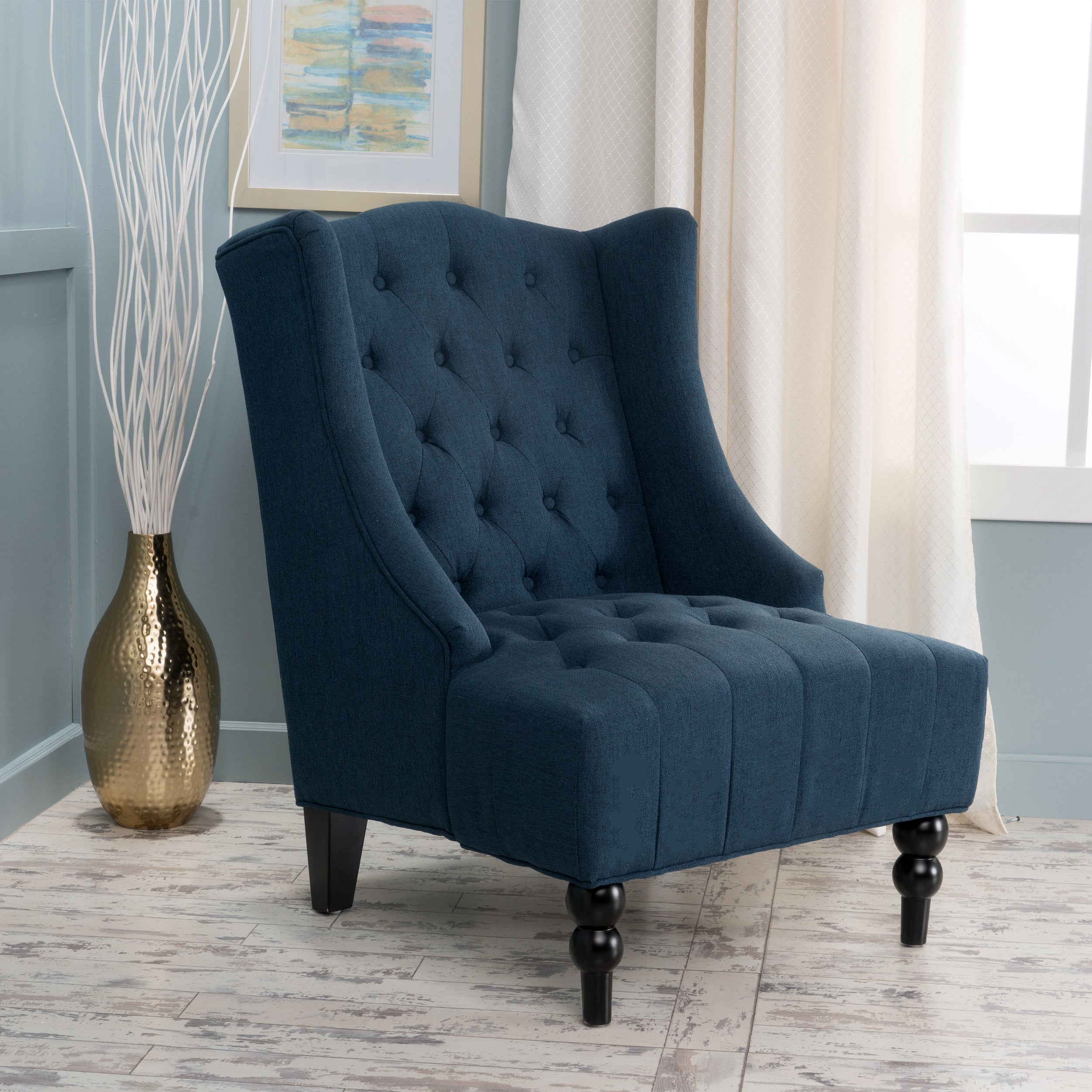 Clarice Fabric High Back Wingback  Accent Chair