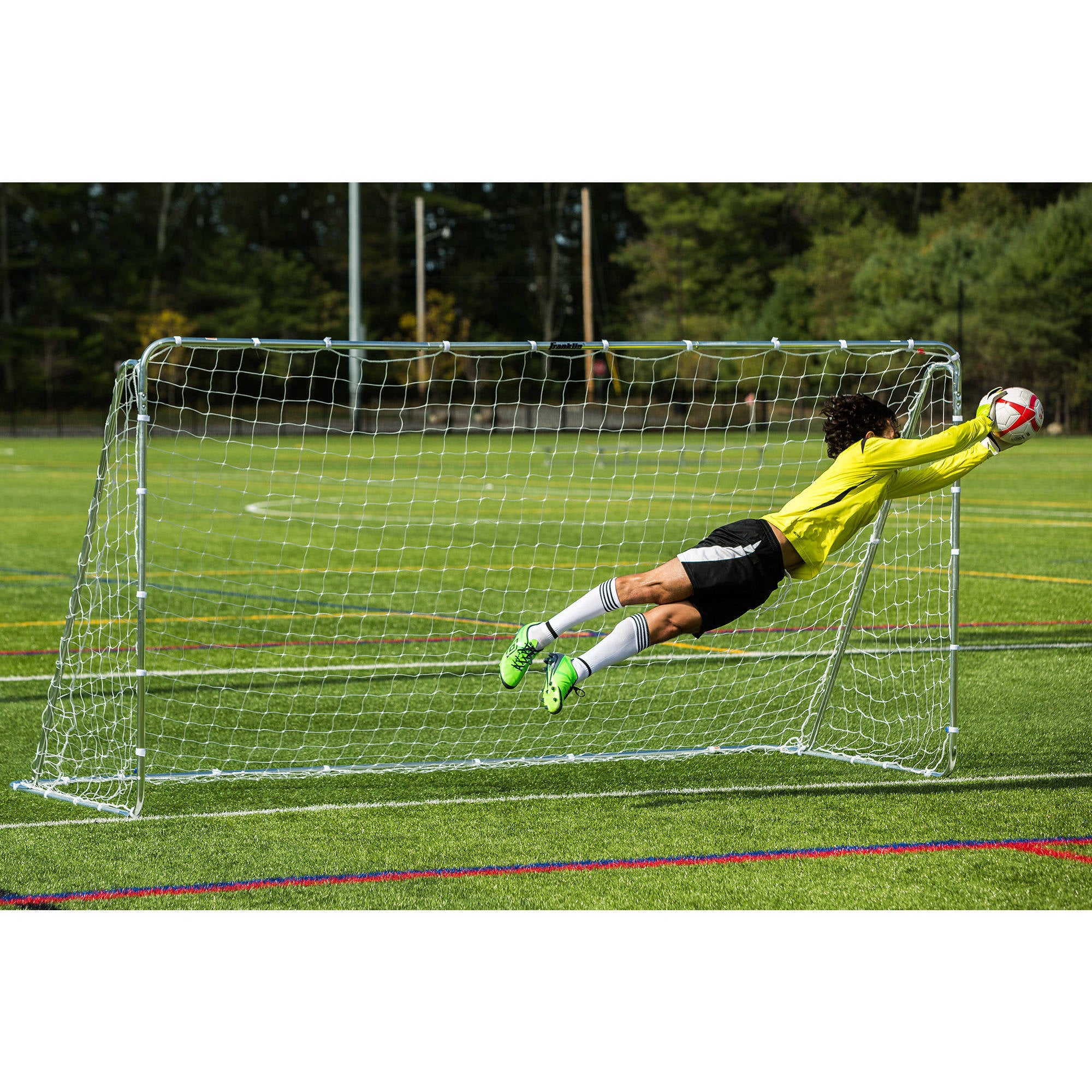 Franklin Sports Steel 12' x 6' Competition Soccer Goal (White)