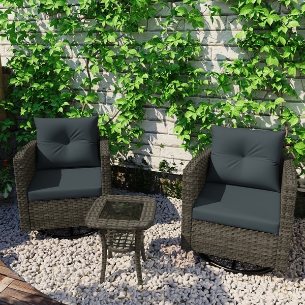 3 Pieces Outdoor Swivel Patio Furniture Set