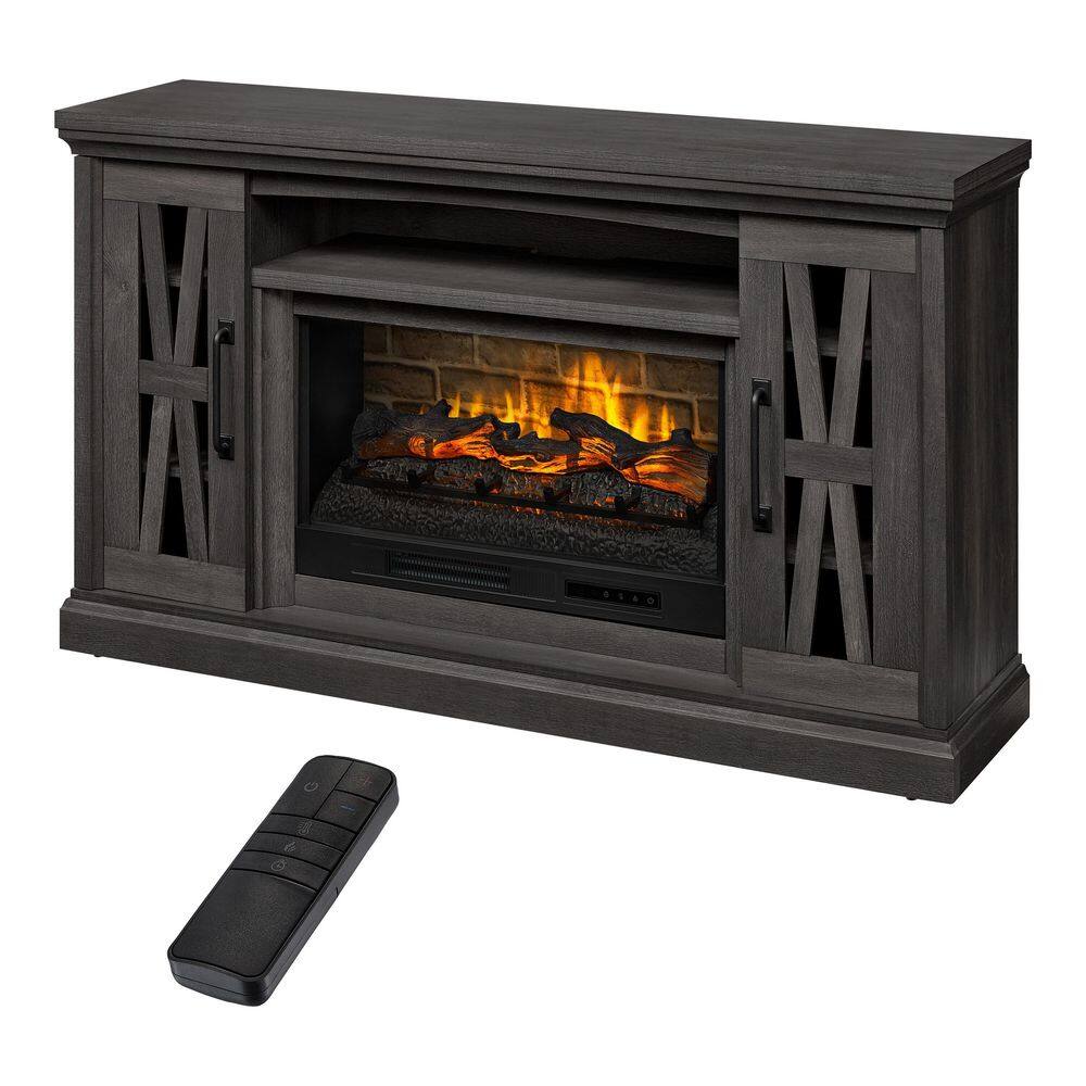 StyleWell Chelsea 62 in. Freestanding Electric Fireplace TV Stand in Gray Fawn Aged Oak HDFP62-69E