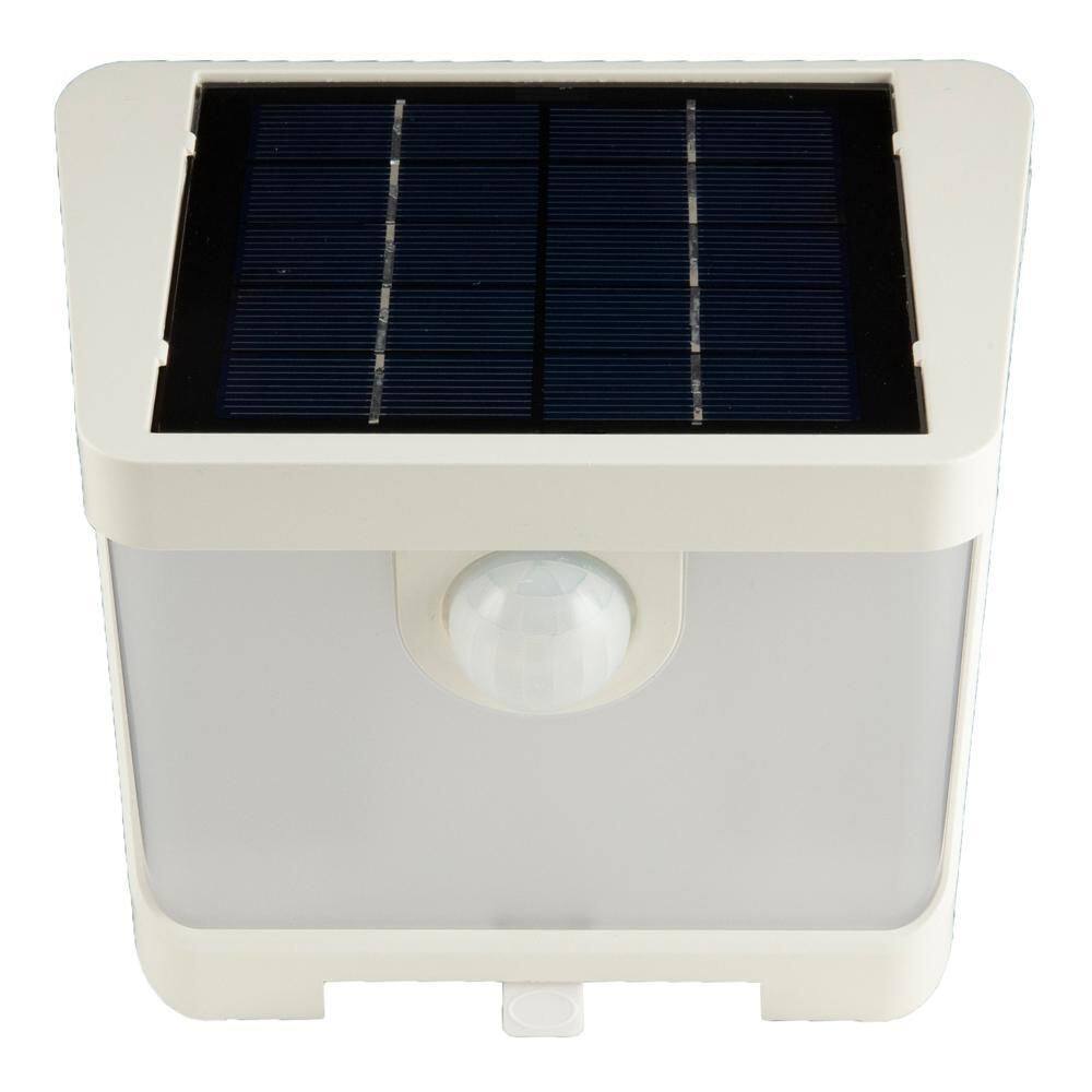 HALO SWL 70-Watt White Motion Activated Outdoor Integrated LED Solar Wedge Light Dusk to Dawn 800 Lumens 4000K SWL0840W