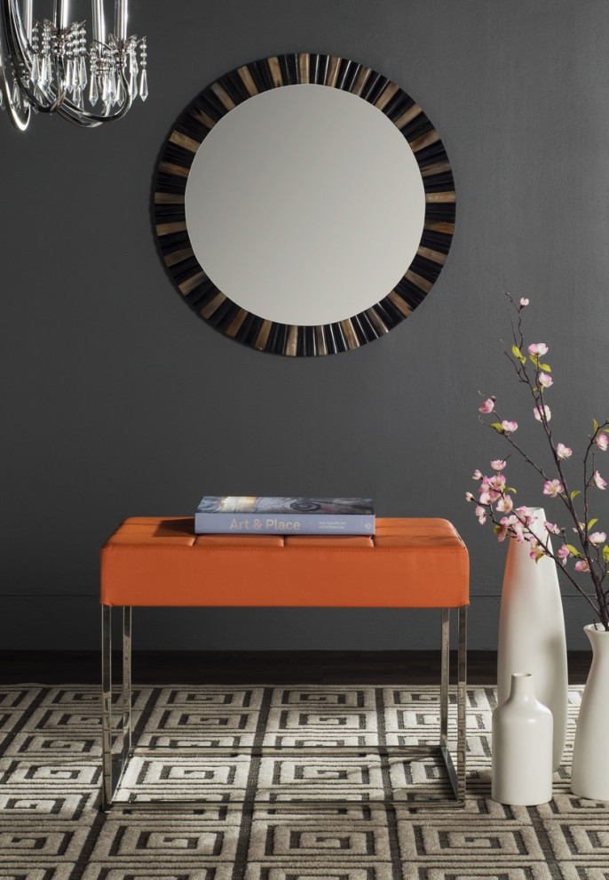 Fieldman Ottoman  Orange   Contemporary   Footstools And Ottomans   by Rustic Home Furniture Deco  Houzz