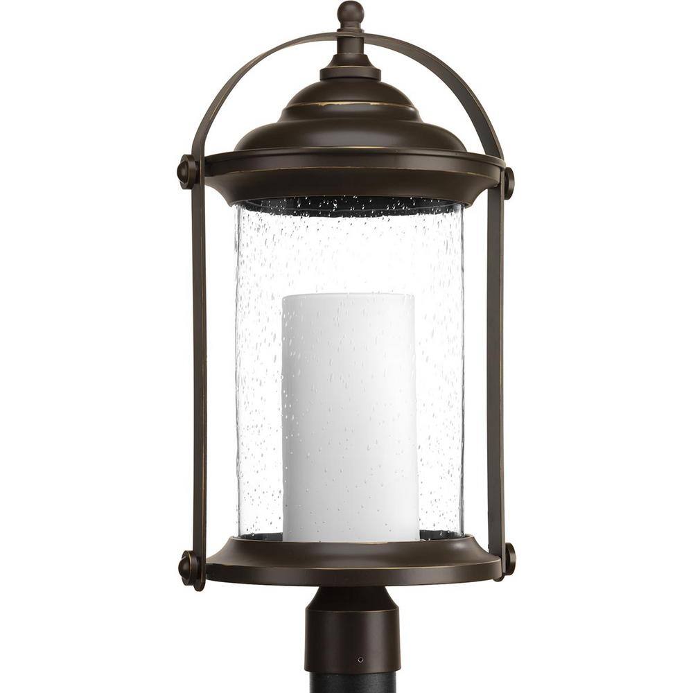 Progress Lighting Whitacre Collection 1-Light Integrated LED Outdoor Antique Bronze Post Light P540026-020-30