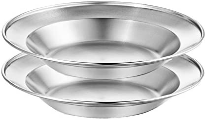 Unique Complete Messware Kit Polished Stainless Steel Dishes Set| Tableware| Dinnerware| Camping| Includes - Cups | Plates| Bowls| Cutlery| Comes in Mesh Bags