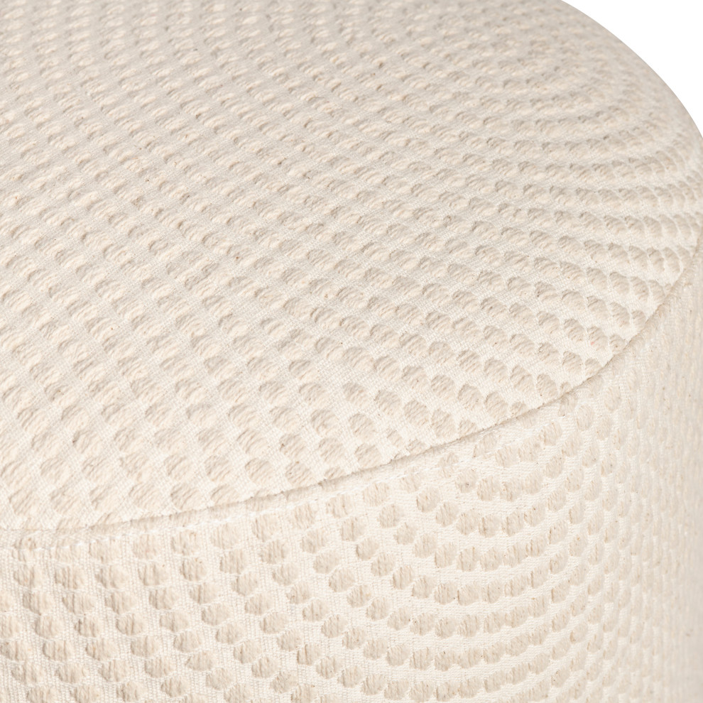 Ayah Cream Round Stool   Transitional   Footstools And Ottomans   by Crestview Collection  Houzz