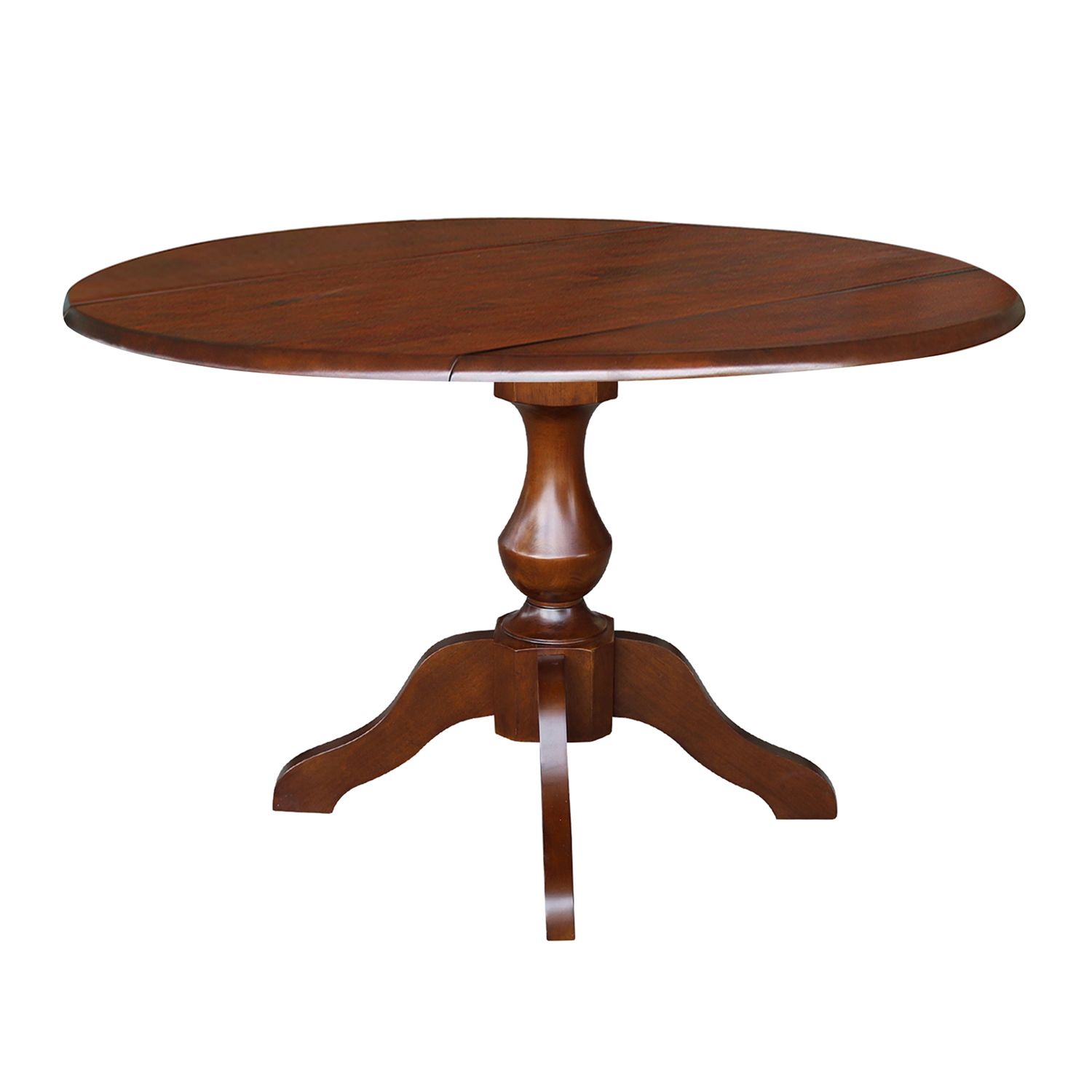 International Concepts Round Dual Drop Leaf Pedestal Dining Table