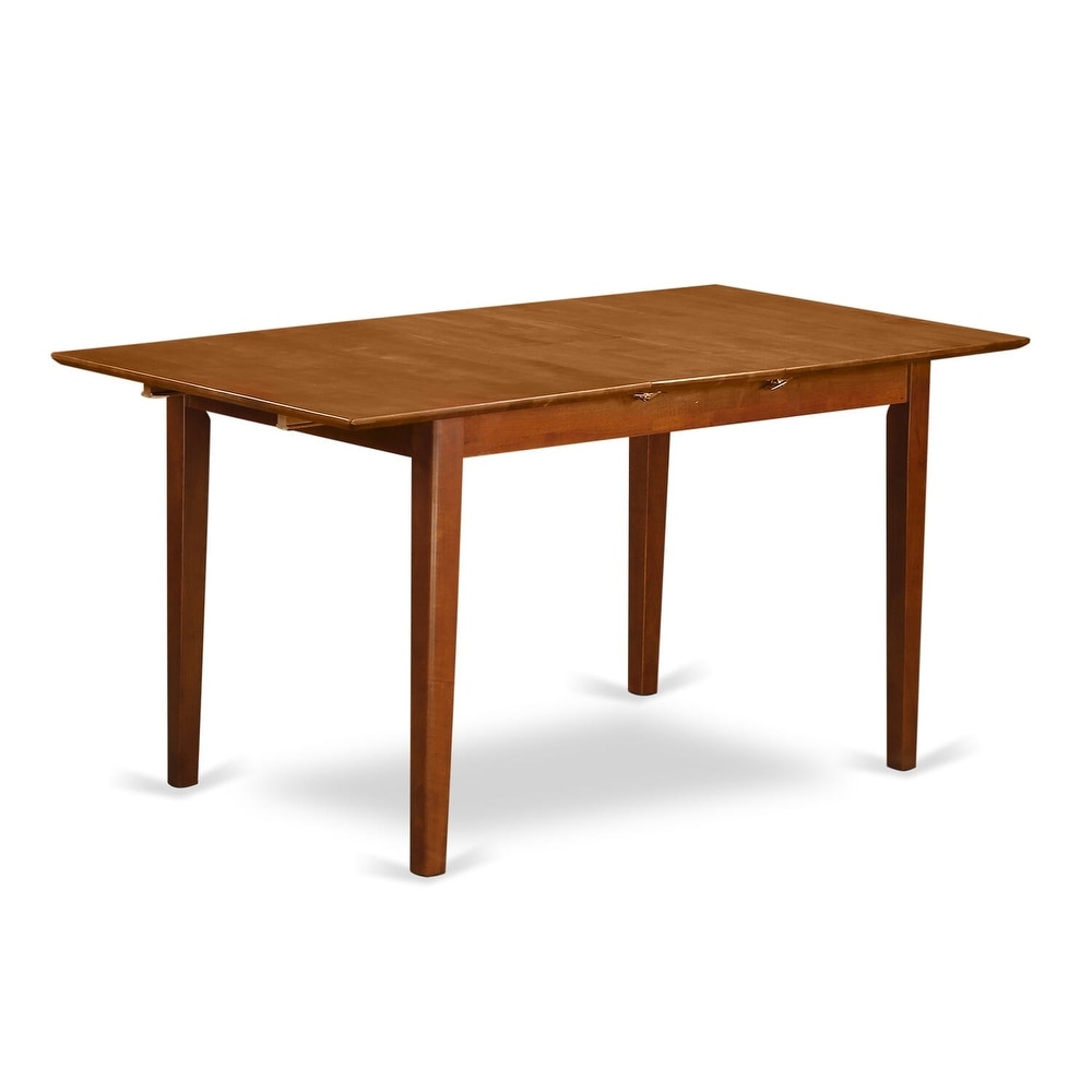 East West Furniture Picasso Dining Table   a Rectangle Wooden Table Top with Butterfly Leaf  (Finish Option)