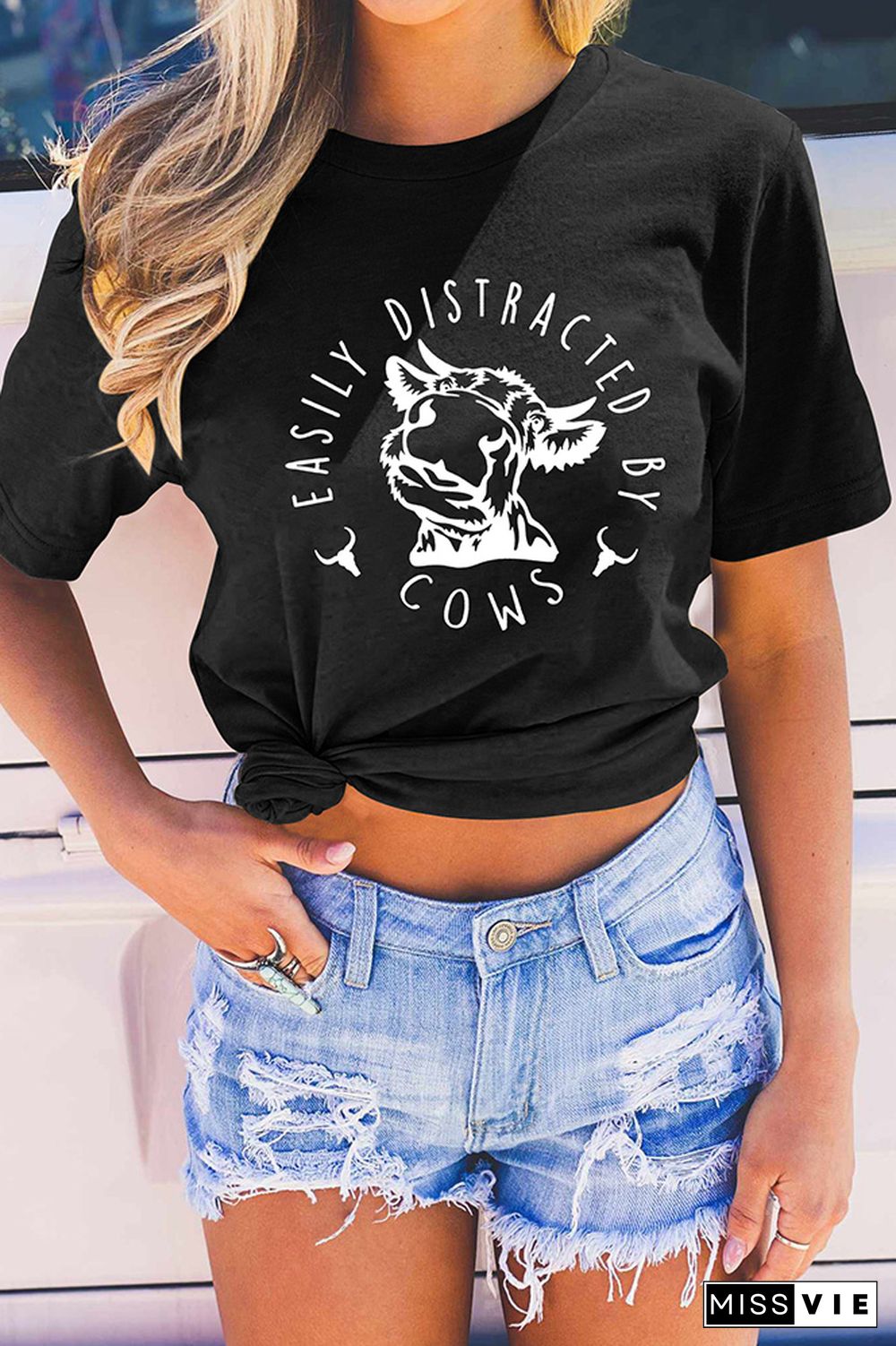 Easily Distracted By Cows Graphic Tee