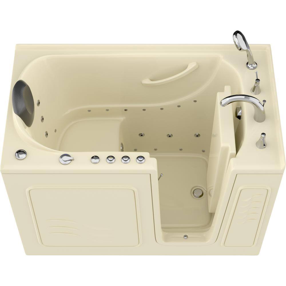 Universal Tubs Safe Premier 52.3 in. x 60 in. x 30 in. Right Drain Walk-in Air and Whirlpool Bathtub in Biscuit HD3053RBD-CP