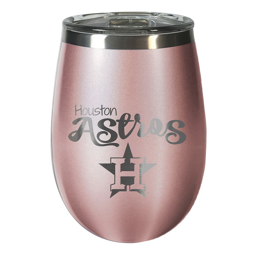 Houston Astros 12 oz. Rose Gold Finish Vacuum Insulated Wine Tumbler