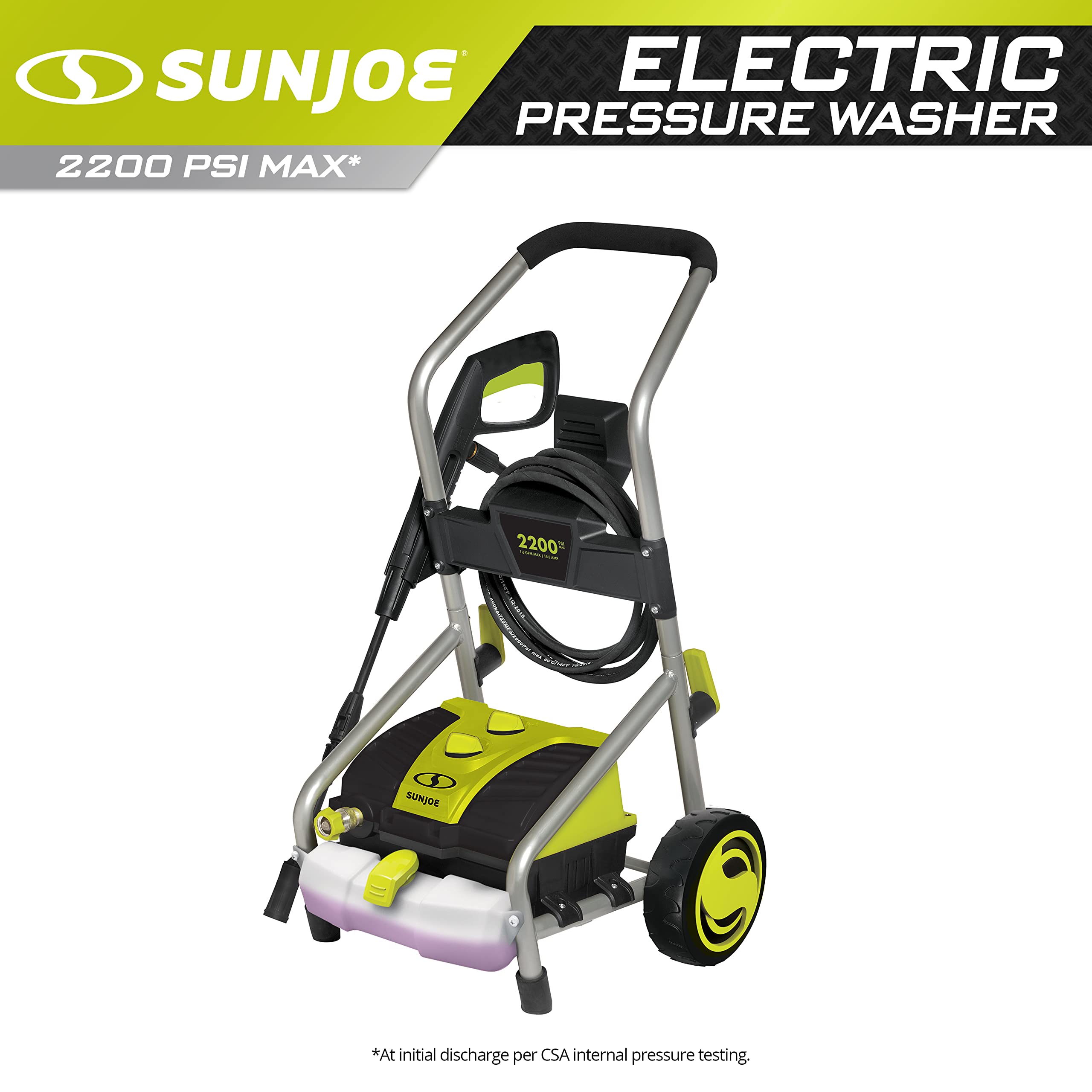 Restored Sun Joe SPX4003 2200-Max PSI 1.6-GPM 14.5-Amp Electric Pressure Washer (Refurbished)