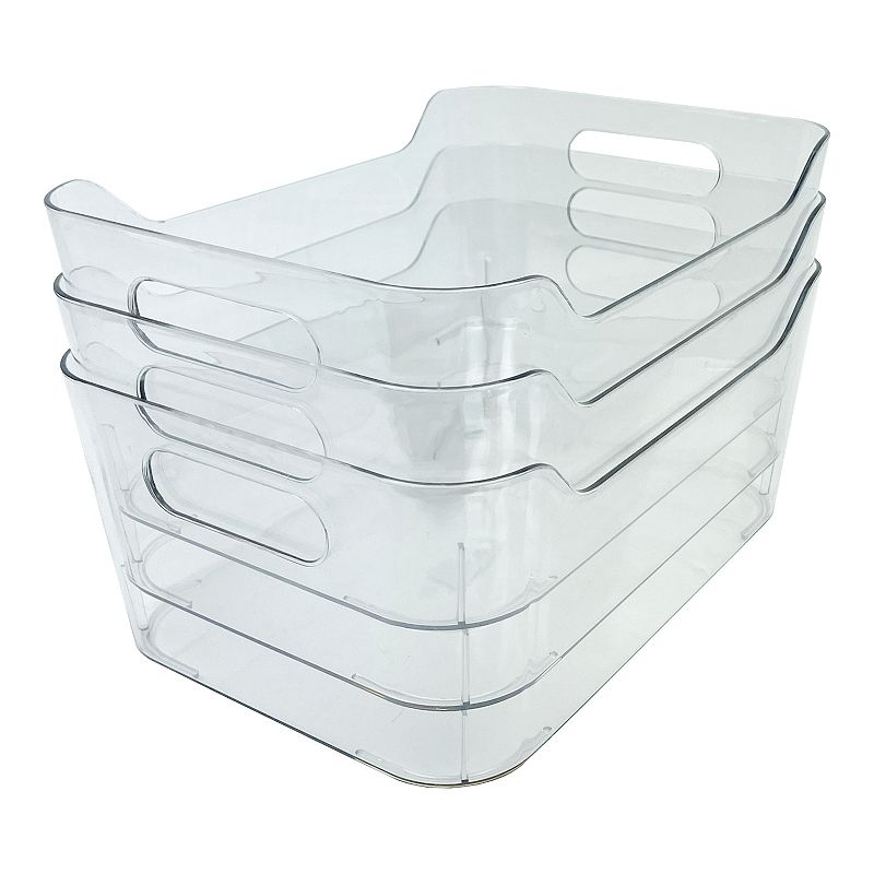 Belle Maison 3-pc. Clear Plastic Organizer Bin Set