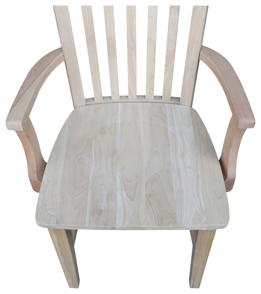 Tall Mission Chair With Arms   Transitional   Dining Chairs   by International Concepts  Houzz