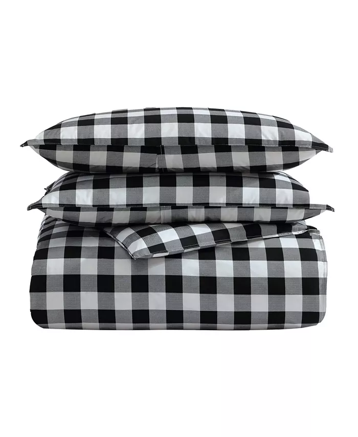 Eddie Bauer Mountain Plaid Cotton Reversible 2 Piece Duvet Cover Set， Twin