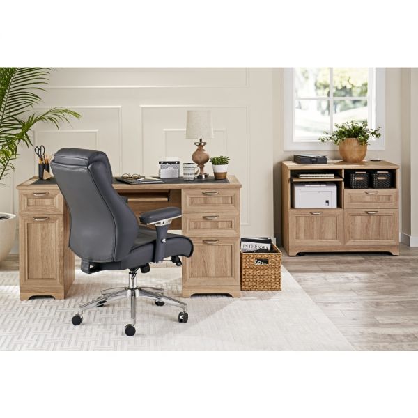 Modern Comfort Keera Bonded Leather Mid-Back Manager's Chair， Gray/Chrome， BIFMA Certified