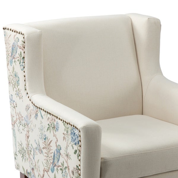 Hagens Wooden Upholstered Armchair with Square Arms by HULALA HOME