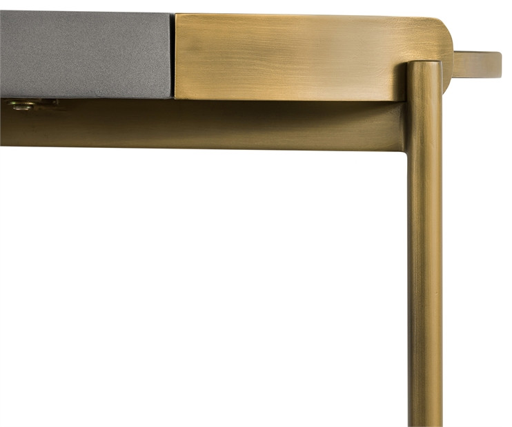 Armen Living Dua Modern Metal  ampConcrete Console Table in Antique Brass/Gray   Contemporary   Console Tables   by HedgeApple  Houzz