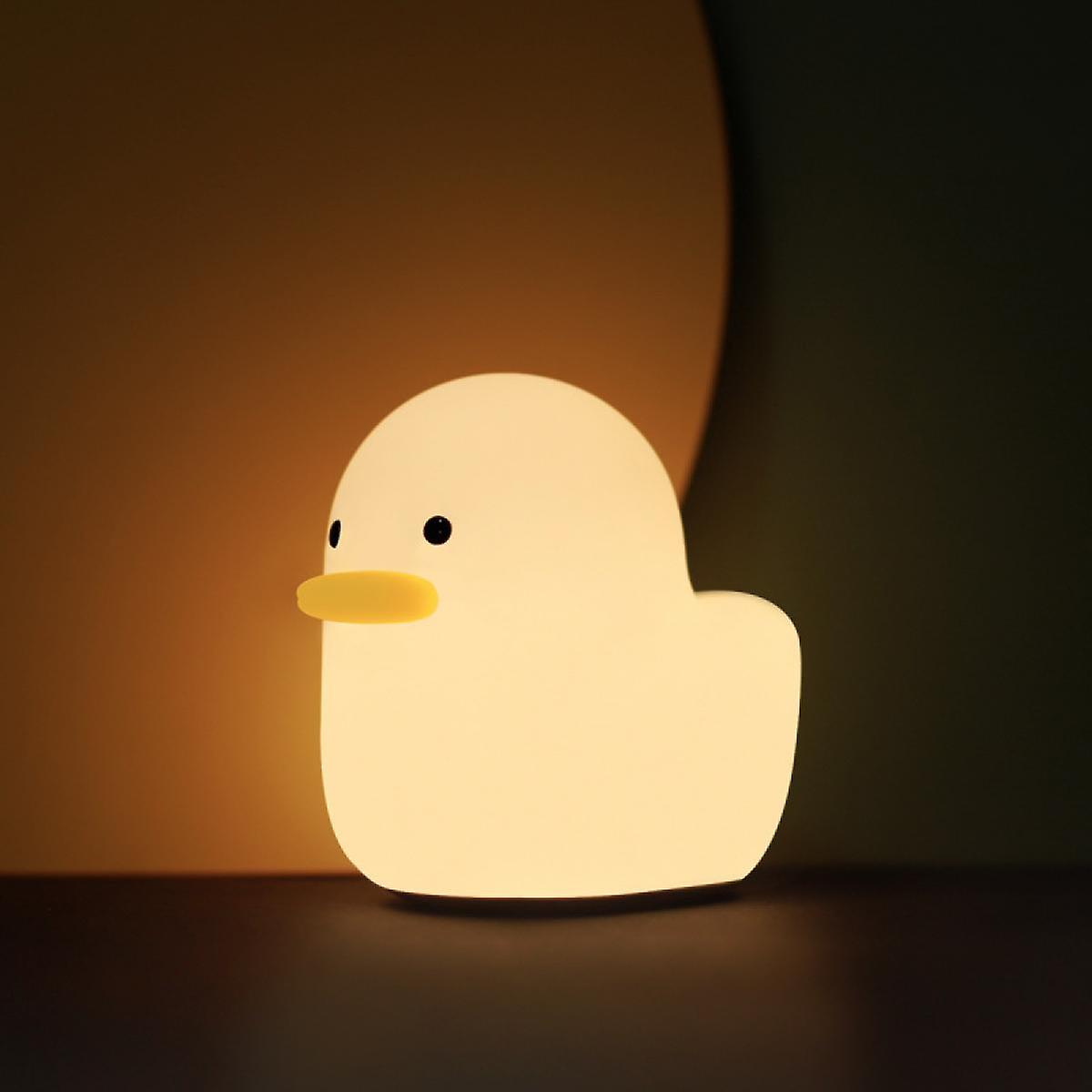 Led Night Light，smart Bedside Night Lamp With Touch Sensor Timer，silicone Rechargeable Duck Night Lights With Warm Light For Bedroom